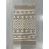 Bej Geometrik Desenli El Dokuması Kilimi - 85x160 cm