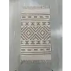 Bej Geometrik Desenli El Dokuması Kilimi - 85x160 cm