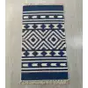 Mavi Geometrik Desenli El Dokuması Kilimi - 85x160 cm
