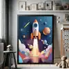 Uzay Roketi ve Yıldızlar Çocuk Odası Posteri No:3