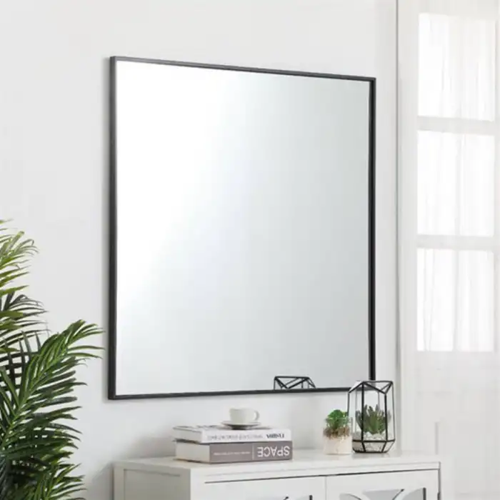 30x30 cm Metal Siyah Çerçeveli Dekoratif Ayna