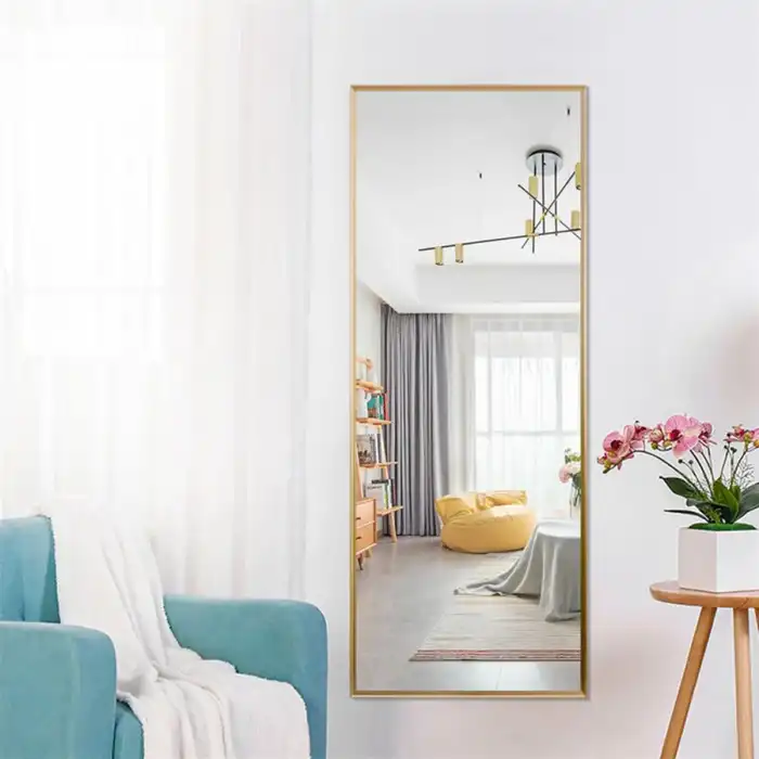 40x120 cm Metal Gold Çerçeveli Boy Aynası