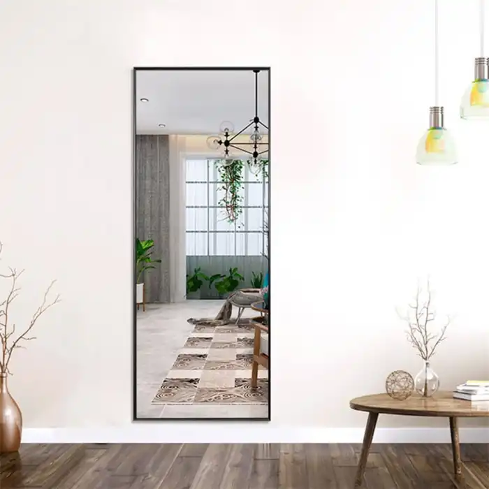 40x120 cm Metal Siyah Çerçeveli Boy Aynası