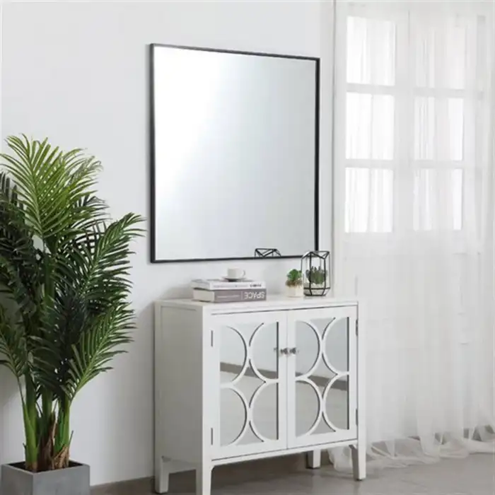 40x40 cm Metal Siyah Çerçeveli Dekoratif Ayna