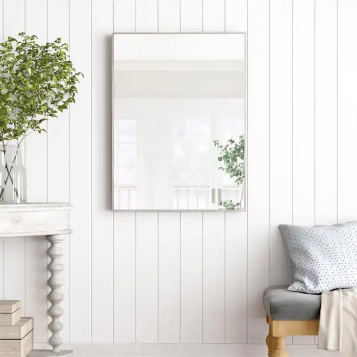 40x50 cm Metal Gümüş Çerçeveli Dekoratif Ayna