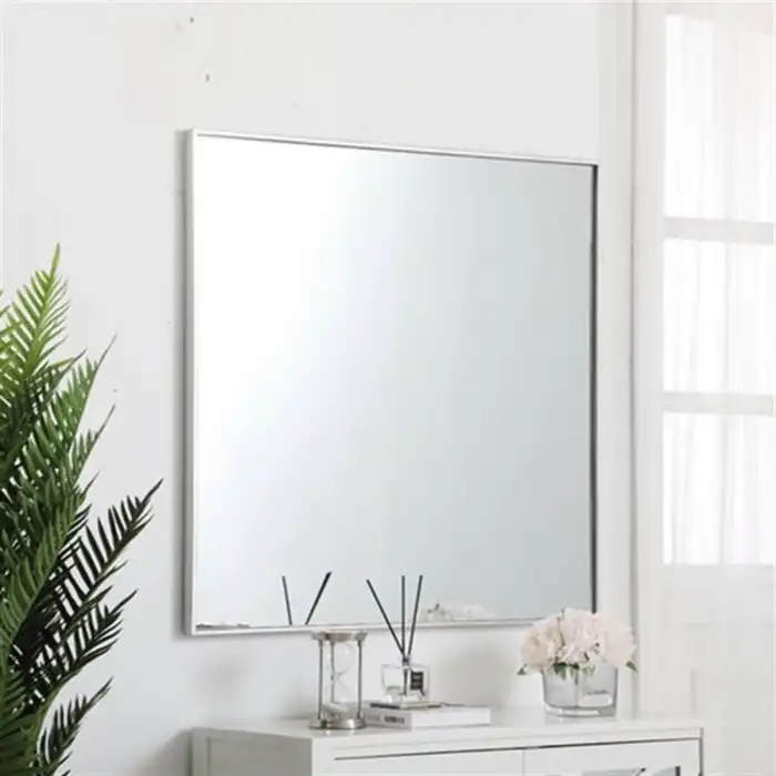 50x50 cm Metal Gümüş Çerçeveli Dekoratif Ayna