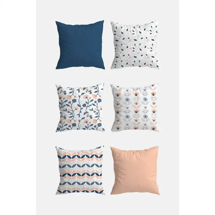 6lı Pastel Kırlent Kılıfı Seti (43x43 cm)