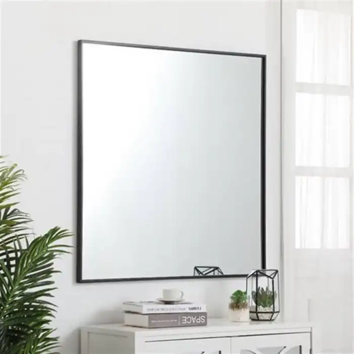 70x70 cm Metal Siyah Çerçeveli Dekoratif Ayna