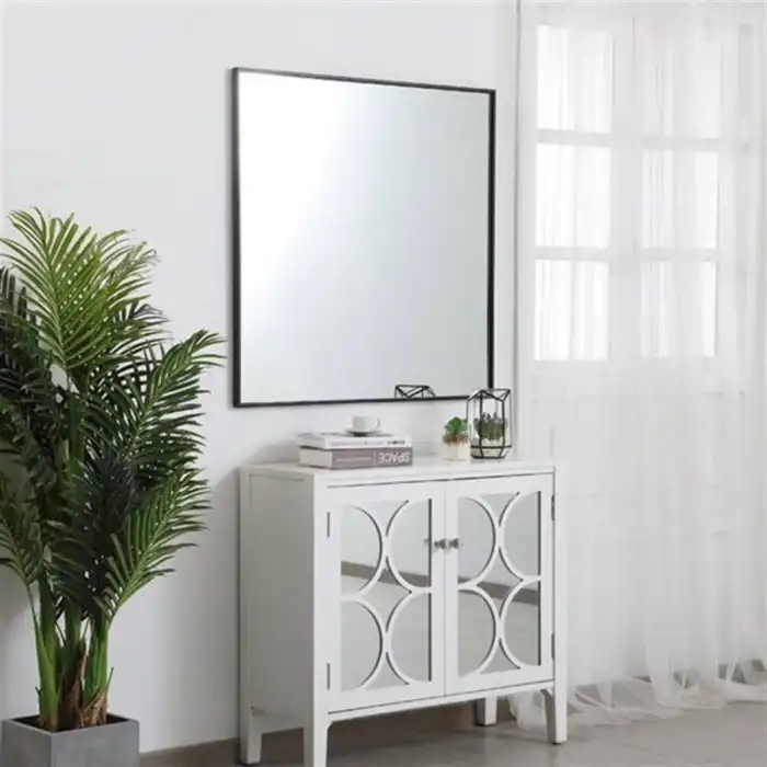 70x70 cm Metal Siyah Çerçeveli Dekoratif Ayna