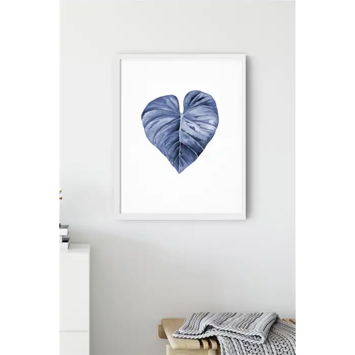 Blue Leaf Poster Tablo No:3