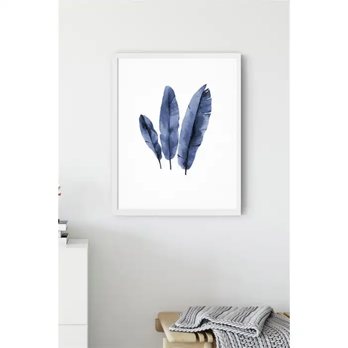 Blue Leaf 4’lü Poster Tablo Seti