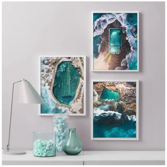 Doğal Havuz Poster Tablo Seti