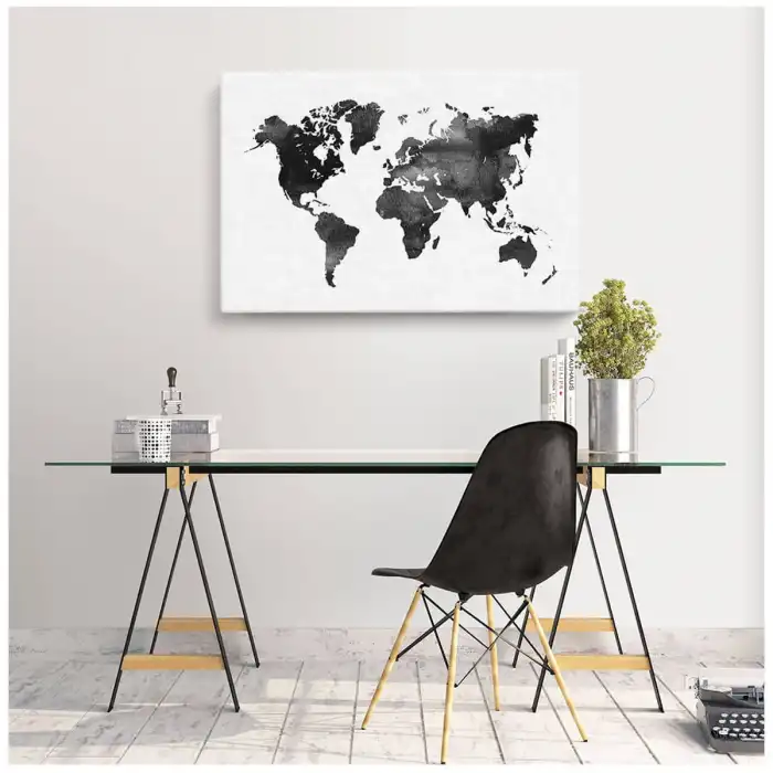 Dünya Haritası Kanvas Tablo