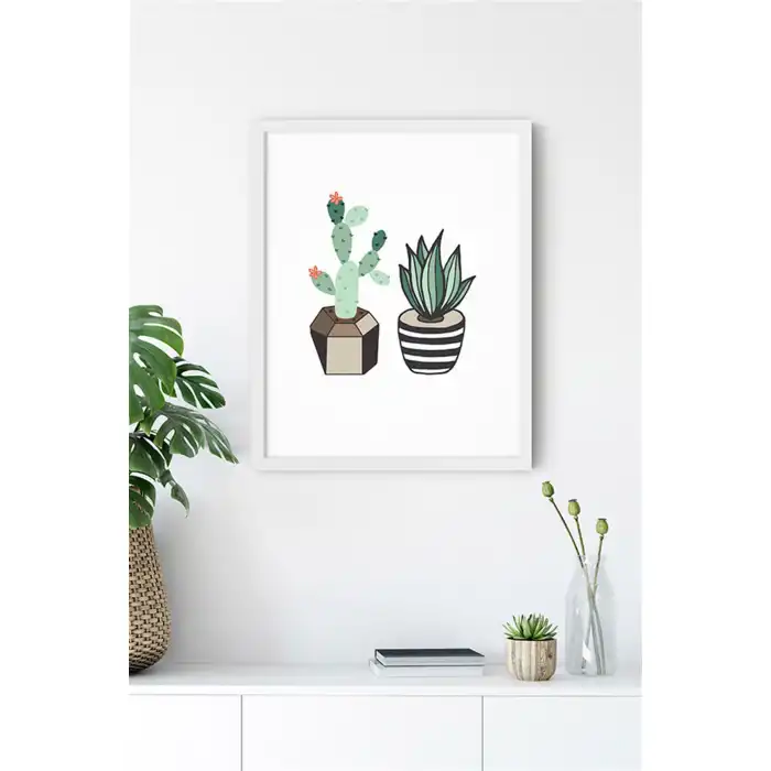 İkili Kaktüs Poster Tablo