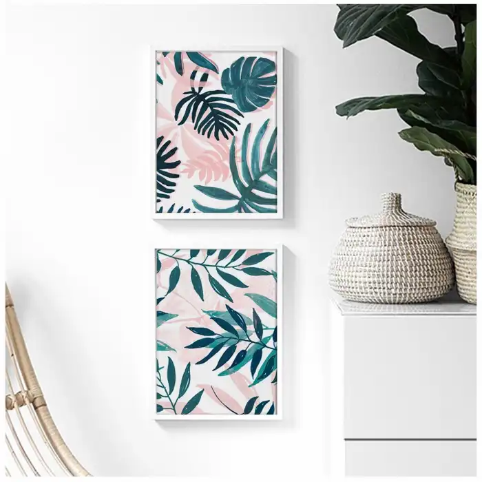 İllüstrasyon Yaprak No:3 2’li Poster Tablo Seti