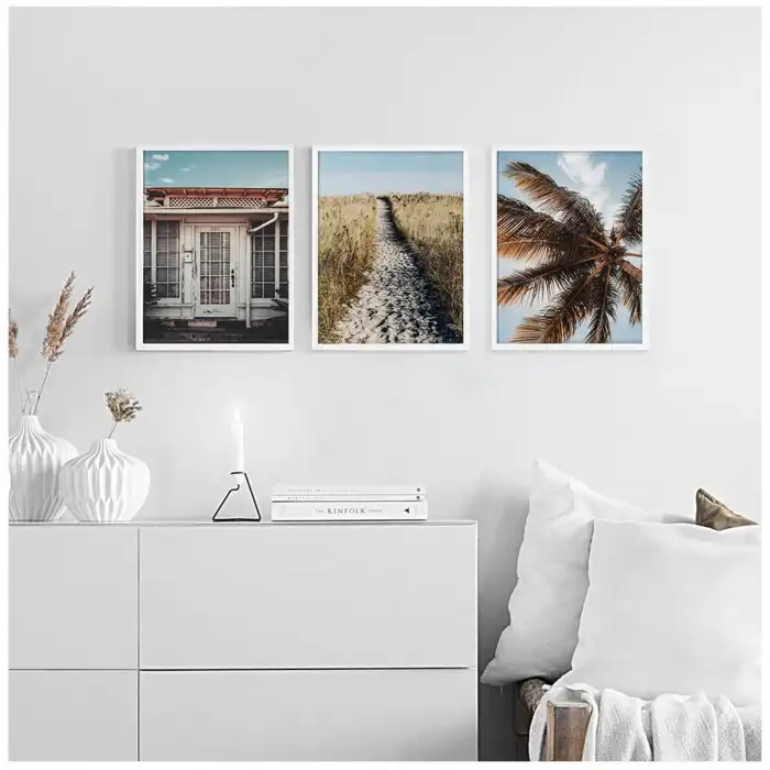 Kahverengi Sahil 3’lü Poster Tablo Seti