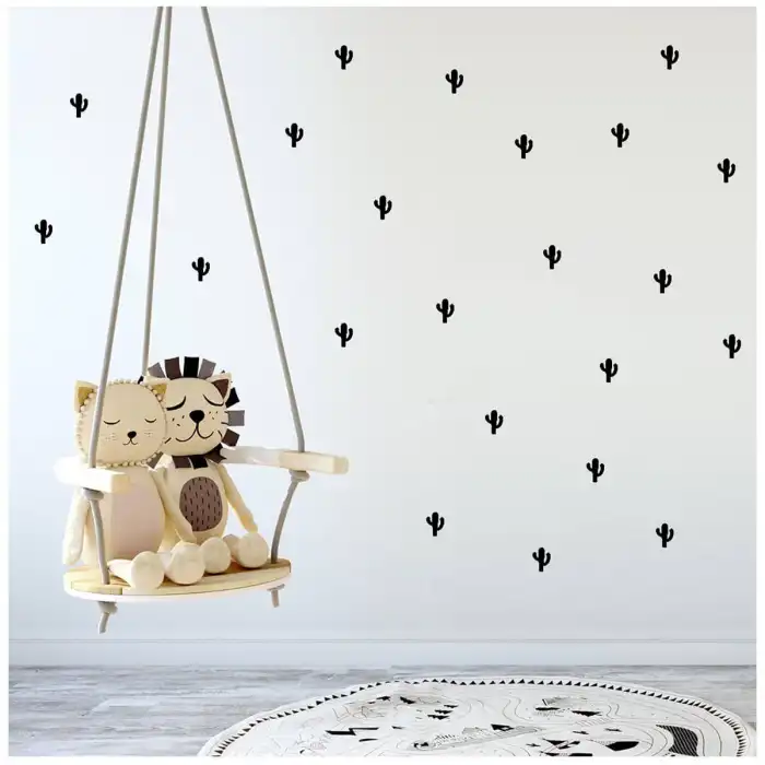 Kaktüs Şeklinde Sticker - Çocuk Odası Sticker - 96 adet