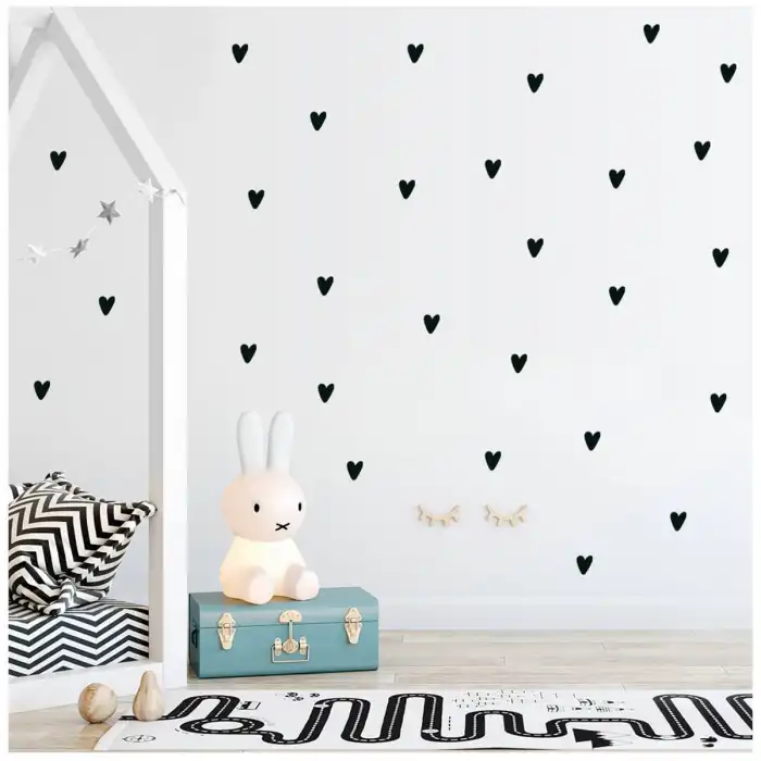 Kalp Şeklinde Sticker - Çocuk Odası Sticker - 120 adet