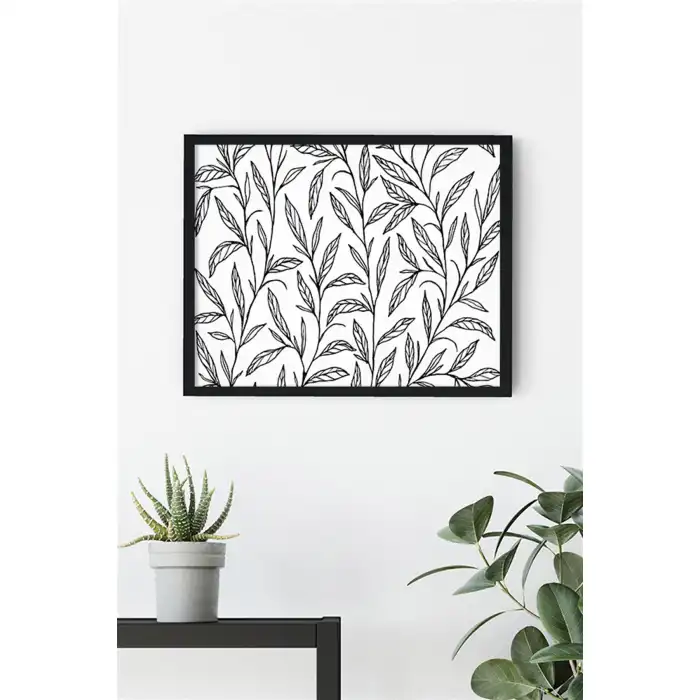 Karakalem Yaprak Poster Tablo