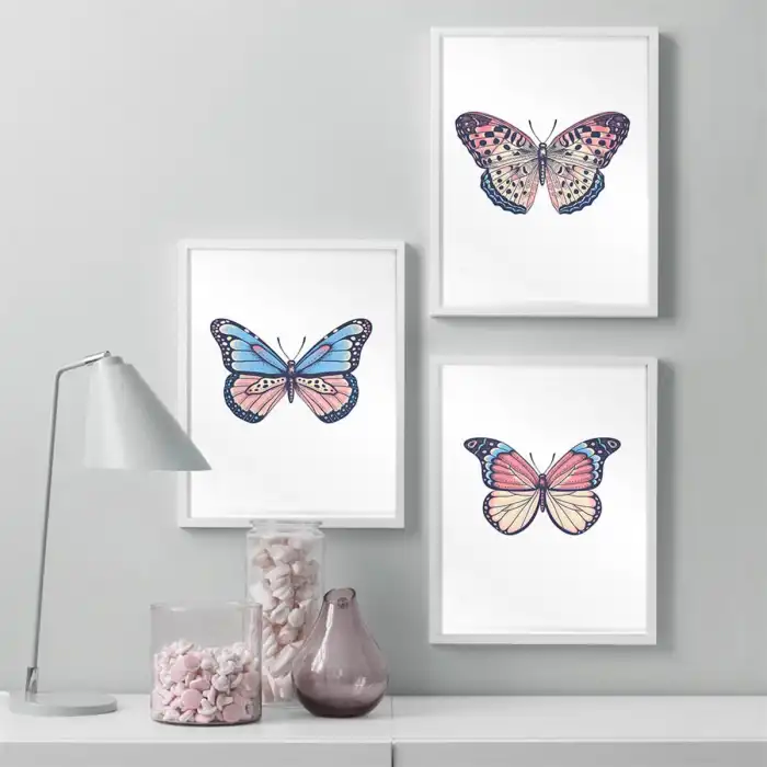 Kelebek 3’lü Poster Tablo Seti