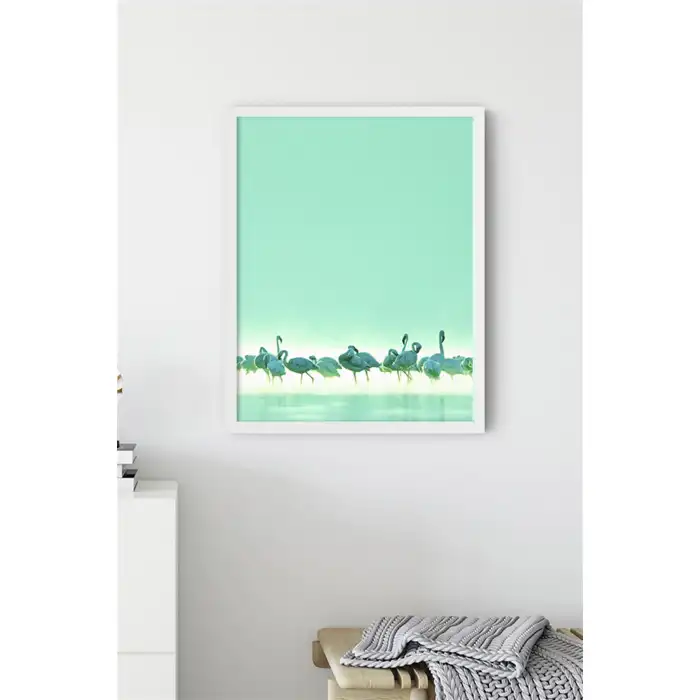 Mint Flamingo Sürüsü Poster Tablo