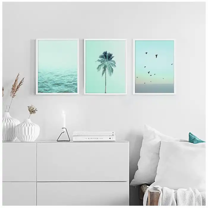 Mint Tropical 3’lü Poster Tablo Seti