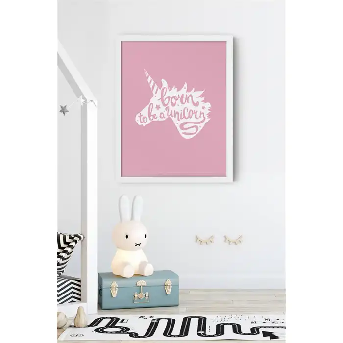 Pembe At Desenli Çocuk Odası Poster Tablo No:3