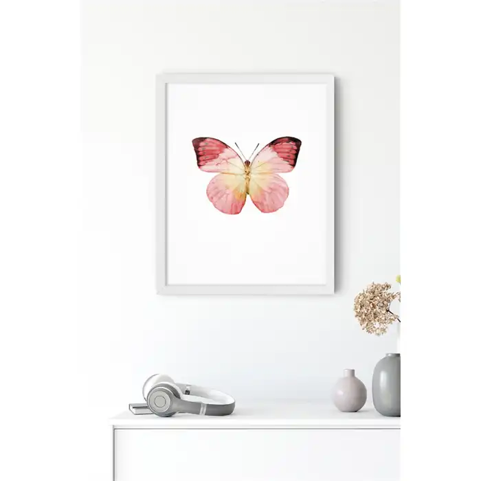 Pembe Kelebek No:1 Poster Tablo