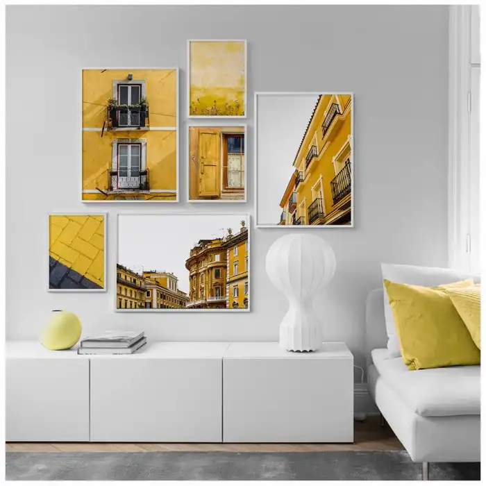 Sarı Binalar Poster Tablo Seti