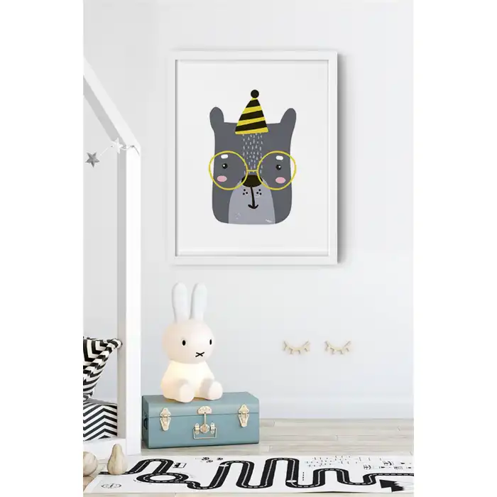 Sarı Hayvan Çocuk Odası Poster Tablo No:2