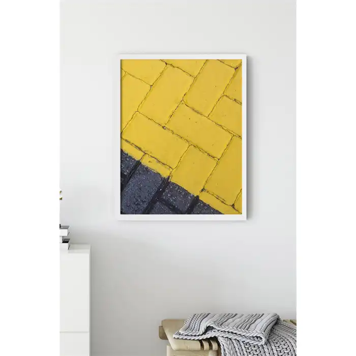 Sarı Karo Taş Poster Tablo