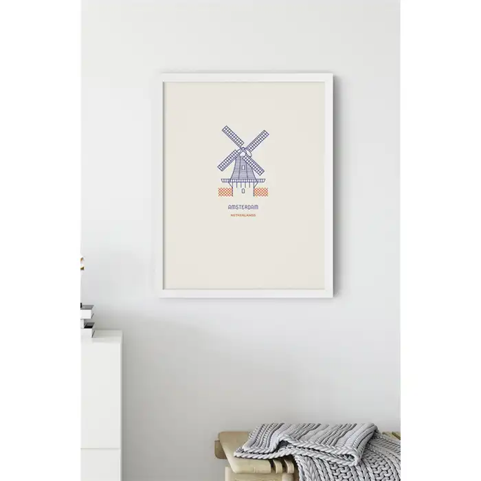 Şehir Simgeleri Amsterdam Netherlands Poster Tablo