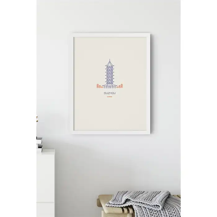 Şehir Simgeleri Suzhou Chına Poster Tablo