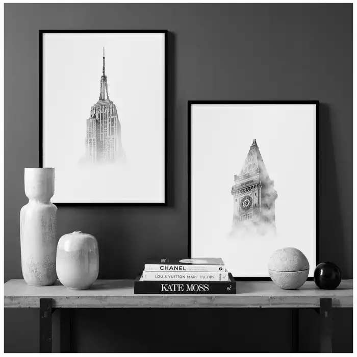 Sisli Kuleler 2’li Poster Tablo Seti