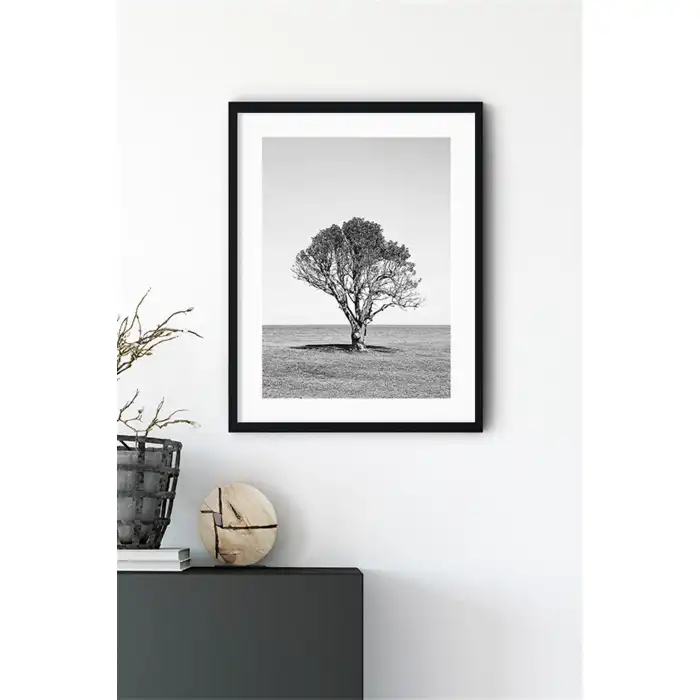 Siyah Beyaz Ağaç Poster Tablo No:1
