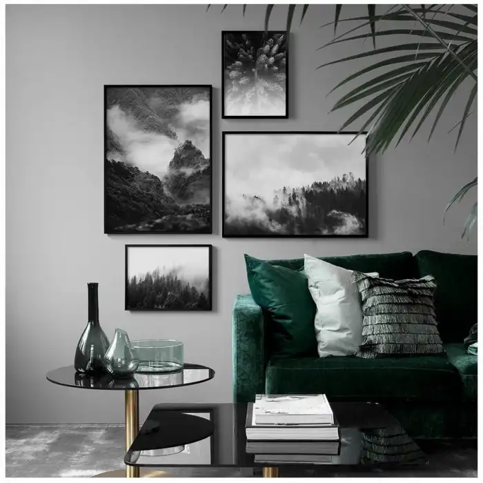 Siyah Beyaz Poster Tablo Seti