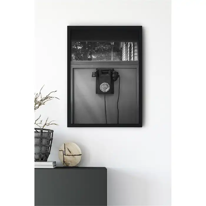 Siyah-Beyaz Telefon Kulübesi Poster Tablo