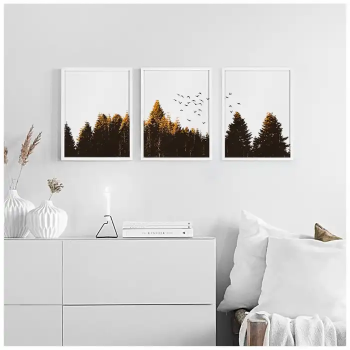 Sonbahar Ormanı 3’lü Poster Tablo Seti