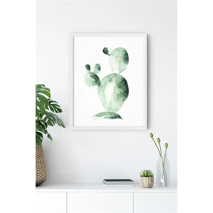 Suluboya Kaktüs Poster Tablo