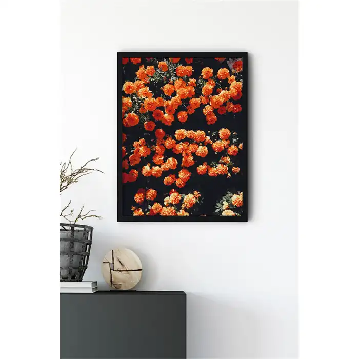 Turuncu Çiçek 2’li Poster Tablo Seti
