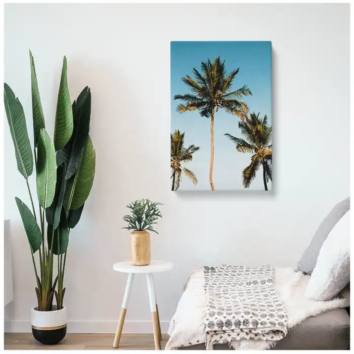 Üçlü Palmiye Kanvas Tablo