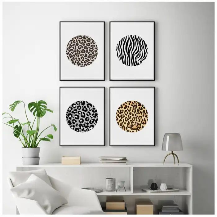 Zebra Derisi 4’lü Poster Tablo Seti