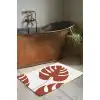 Kırmızı Devetabanı Desenli Banyo Paspası