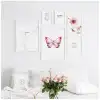Pembe Kelebek Poster Tablo Seti