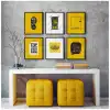 Sarı Motto 6’lı Poster Tablo Seti