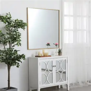 40x40 cm Metal Gold Çerçeveli Dekoratif Ayna