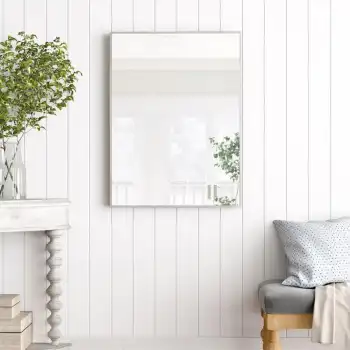 40x50 cm Metal Gümüş Çerçeveli Dekoratif Ayna