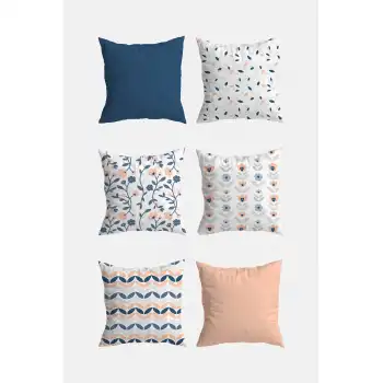 6lı Pastel Kırlent Kılıfı Seti (43x43 cm)