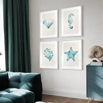 Aqua 4’lü Poster Tablo Seti