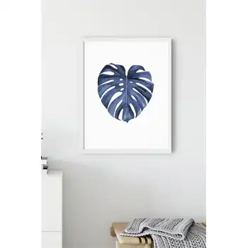 Blue Leaf Poster Tablo No:4